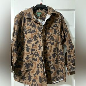 Orvis perfect flannel camo camouflage brown shirt men’s large